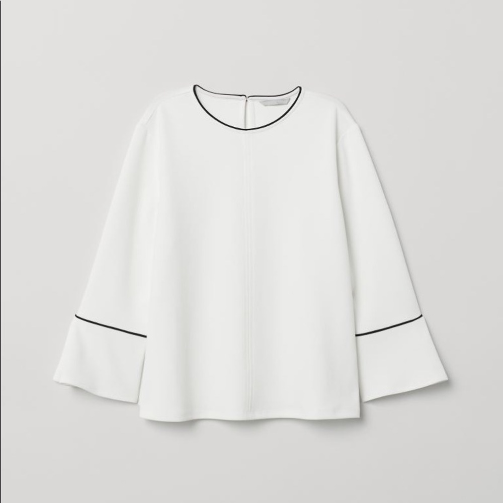 Natural white jersey top